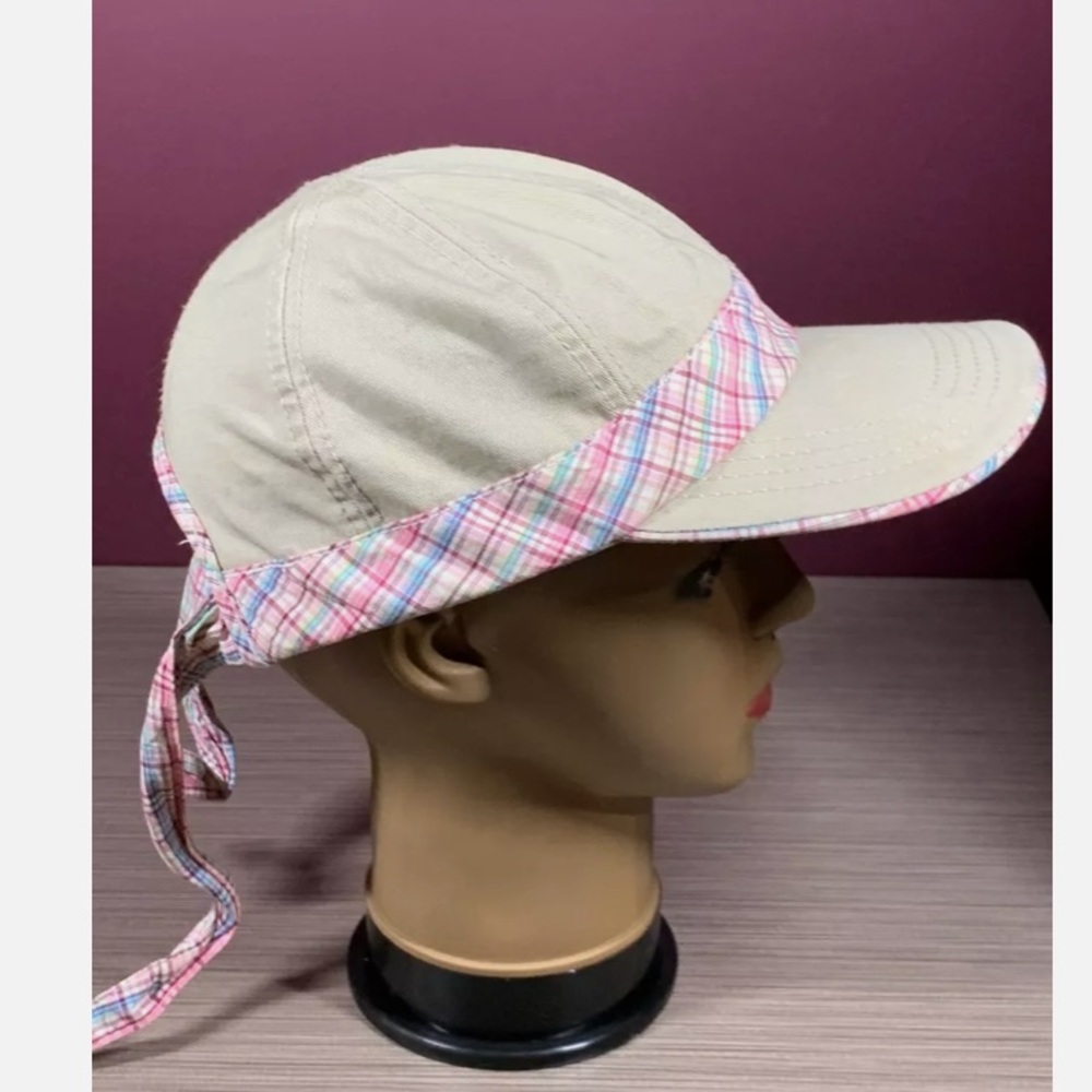 LADY HAGEN PLAID PATTERN WITH TIE OFF BACK TIES CAP/HAT
